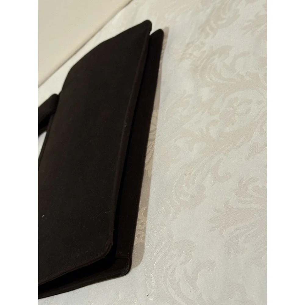 Vintage Koret Koretolope D Brown Kid Suede cut-out top handle Silk Coin‎ Bag